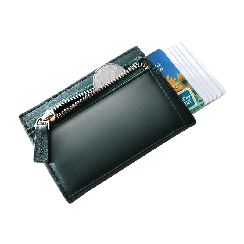 2021 Ultra Thin Metal Wallet RFID Blocking PU Leather Credit Card Holders Slim Aluminium Alloy Card Case for Men Women