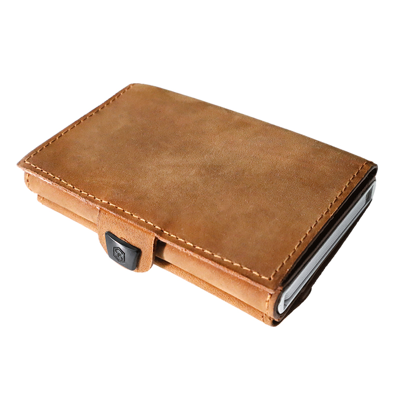 Wholesale Crazy Horse Leather Genuine Cow Leather Slim Wallet with Card Holder